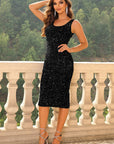 Sequin Sleeveless Slit Dress - Little Miss Vanilla