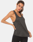 Full Size Scoop Neck Wide Strap Active Tank - Little Miss Vanilla