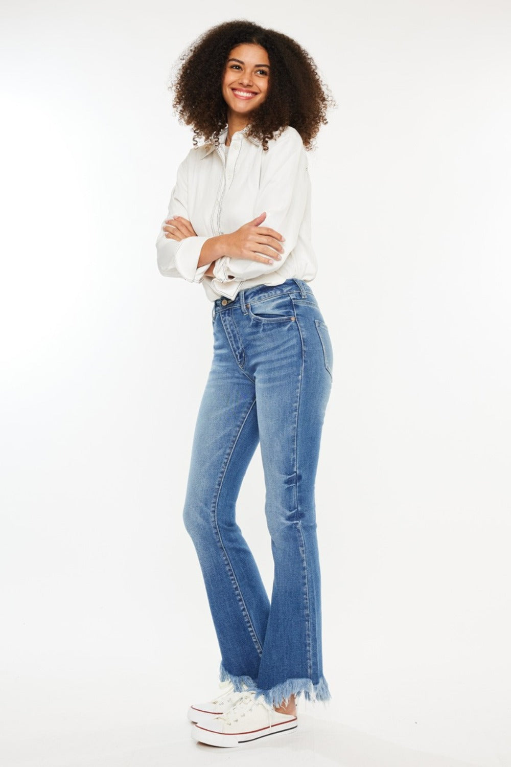 Kancan High Rise Frayed Hem Jeans - Little Miss Vanilla