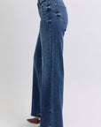 Judy Blue Full Size Raw Hem Mid Rise Jeans - Little Miss Vanilla