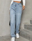 Asymmetric Waist Jeans with Pockets - Little Miss Vanilla