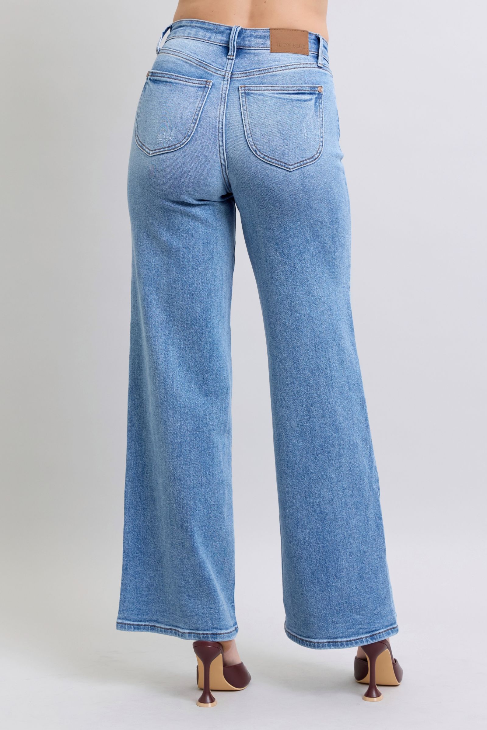 Judy Blue Full Size Wide Leg Jeans with Pockets - Little Miss Vanilla