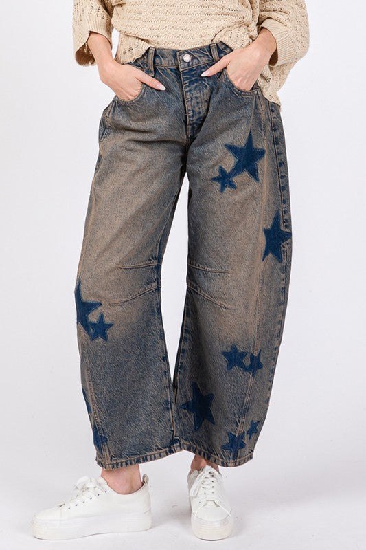 SAGE + FIG Star Wide Leg Jeans with Pockets - Little Miss Vanilla