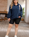 Plus Size Quarter Snap Long Sleeve Sweatshirt - Little Miss Vanilla