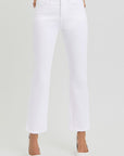 RISEN Full Size Tummy Control Elastic Band High Rise Crop Straight Jeans - Little Miss Vanilla