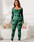 Scoop Neck Long Sleeve Active Jumpsuit - Little Miss Vanilla