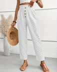 Women's Slim-fit Buttoned Straight Loose Trousers