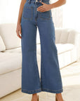 High Waist Bootcut Jeans with Pockets - Little Miss Vanilla