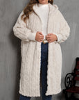 Plus Size Open Front Hooded Plush Coat - Little Miss Vanilla