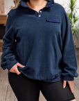 Plus Size Quarter Snap Long Sleeve Sweatshirt - Little Miss Vanilla