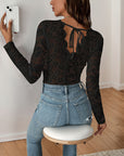 Women's Long Sleeve V-neck Lace Jumpsuit - Little Miss Vanilla