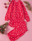 Fiery Red Valentines Heart Print Pants Set - Little Miss Vanilla