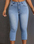 Side Slit Skinny Jeans with Pockets - Little Miss Vanilla