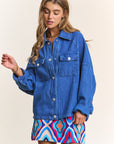 J.NNA Snap Down Long Sleeve Denim Shacket - Little Miss Vanilla