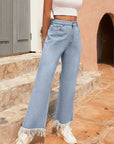 Raw Hem Bootcut Jeans with Pockets - Little Miss Vanilla