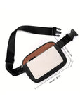 White Leather Colorblock Zipped Removable Clip Crossbody Bag - Little Miss Vanilla