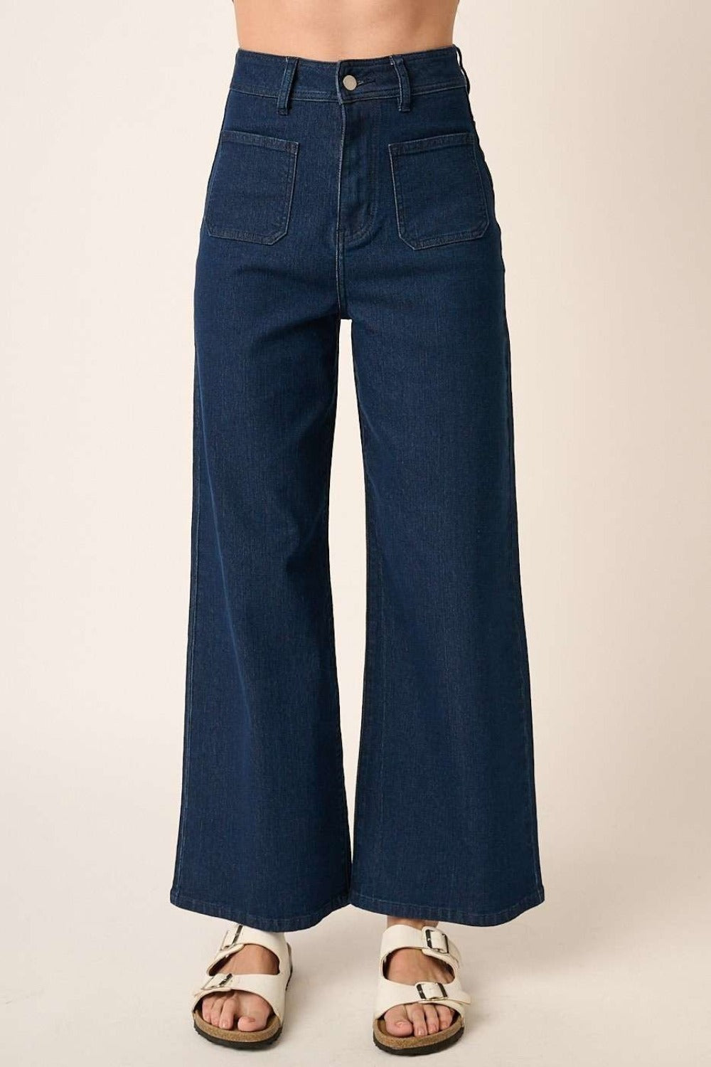 Mittoshop High Waist Wide Leg Jeans - Little Miss Vanilla