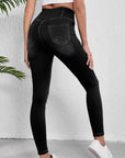 Black Arched Waist Stretchy Slim Fit Jeggings