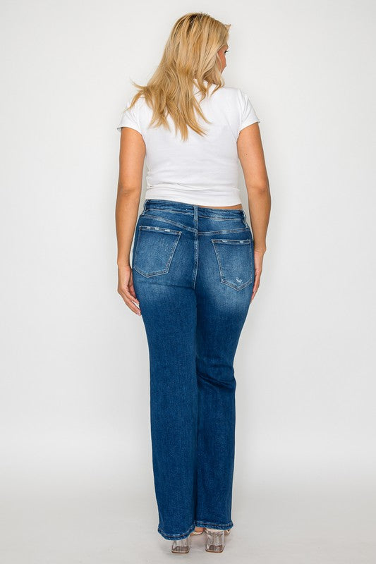 bytos Full Size High Rise Bootcut Jeans with Pockets - Little Miss Vanilla