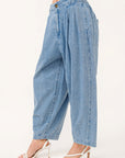 And The Why Elastic Back Pleated Baggy Jeans - Little Miss Vanilla