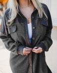 Waffle Knit Button Up Drop Shoulder Jacket - Little Miss Vanilla