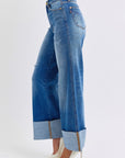 Judy Blue Full Size Distressed High Waist Wide Leg Jeans - Little Miss Vanilla