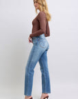 Judy Blue Full Size Run Vintage Wash Thermal Straight Jeans - Little Miss Vanilla