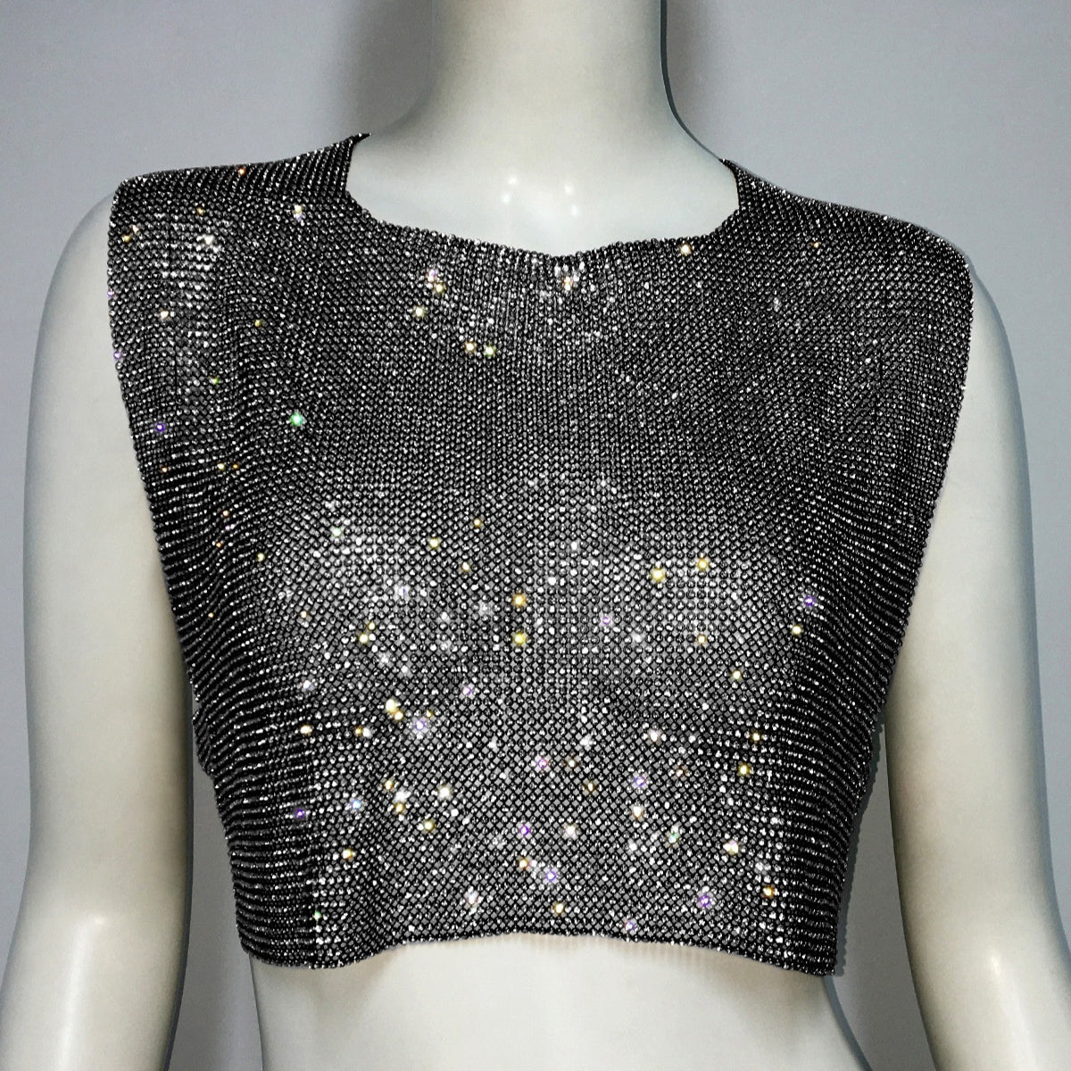 Women's Sleeveless Blouse Metal Rhinestone Backless - Little Miss Vanilla