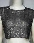 Women's Sleeveless Blouse Metal Rhinestone Backless - Little Miss Vanilla