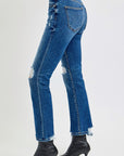 RISEN Full Size High Rise Distressed Crop Straight Jeans - Little Miss Vanilla