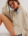 Exposed Seam Side Slit Long Sleeve Sweatshirt - Little Miss Vanilla