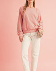 Bow Cutout Round Neck Long Sleeve Sweatshirt - Little Miss Vanilla