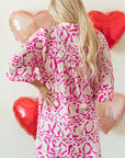 Pink Leopard Print Loose Fit Babydoll Mini Dress - Little Miss Vanilla