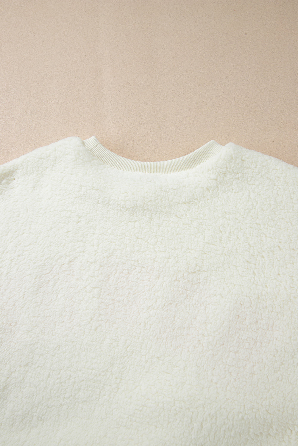 HOWDY Patched Round Neck Sherpa Sweatshirt - Little Miss Vanilla