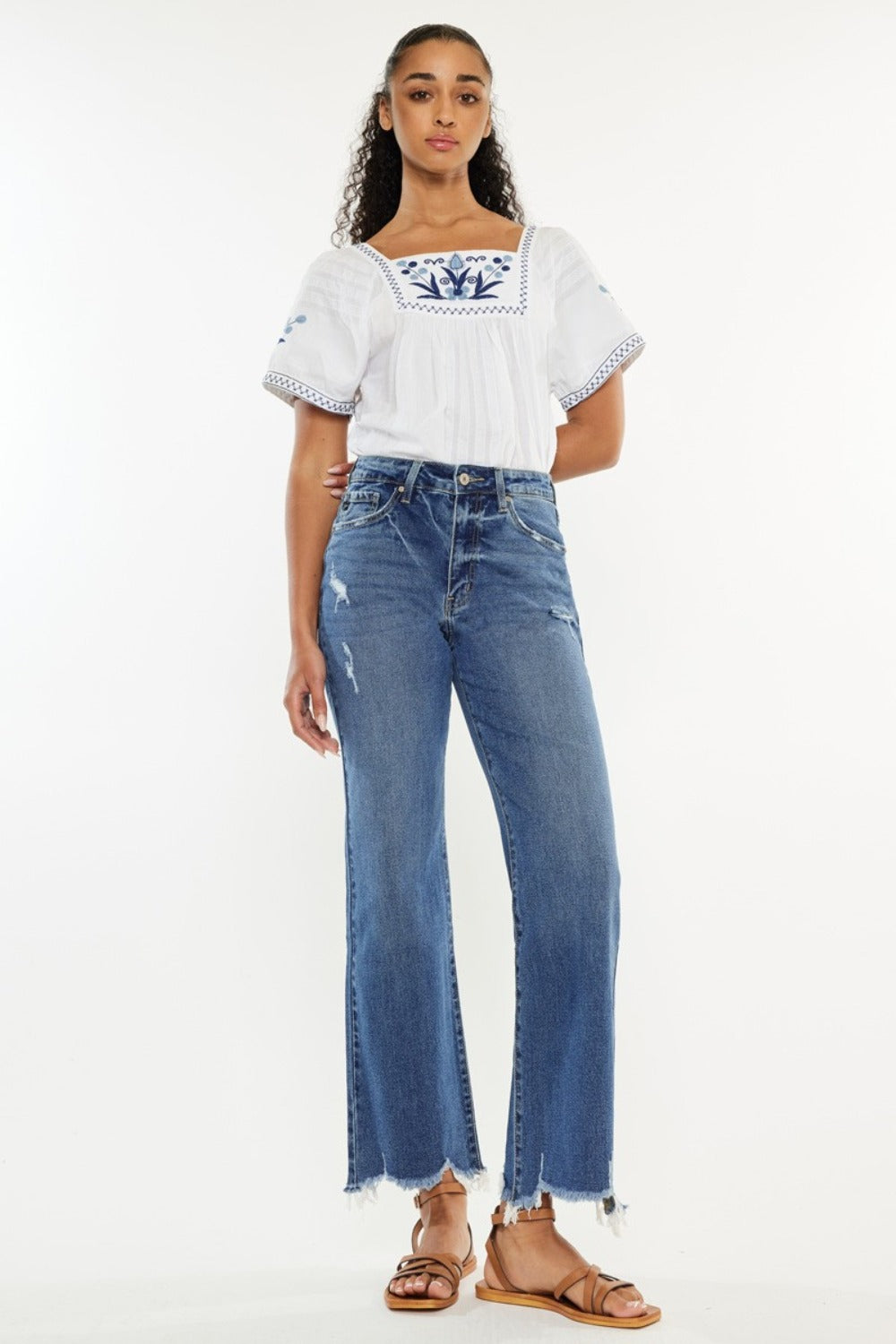 Kancan Full Size High Rise Slim Wide Leg Jeans - Little Miss Vanilla