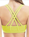 Professional Sport bra Top fitness gym women strappy vest seamless padded Yoga Bras training tank Top push up Running Underwear