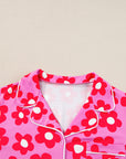 Flower Print Short Sleeve Shirt Pajamas Set - Little Miss Vanilla