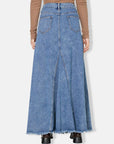 Raw Hem Maxi Denim Skirt - Little Miss Vanilla