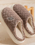 New Non-slip Thick-soled Plush Slippers Couple Winter Warm Home Slipper Indoor Fleece Shoes For Women Men