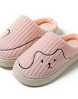 Striped Cat Slippers Indoor Couple Non-slip Floor Bedroom Slipper Winter Warm Plush House Shoes Women Men