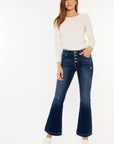 Kancan Mid Rise Button Fly Flare Jeans - Little Miss Vanilla