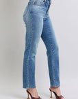 Judy Blue Full Size Run Vintage Wash Thermal Straight Jeans - Little Miss Vanilla