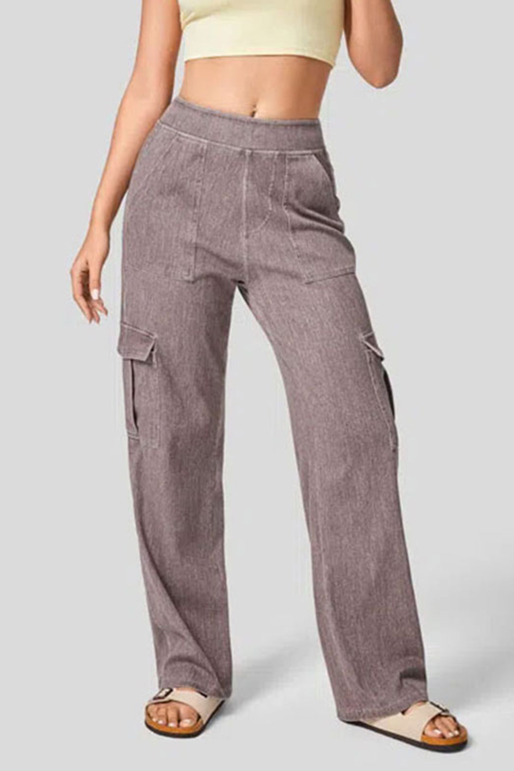 High Waist Straight Leg Cargo Jeans - Little Miss Vanilla