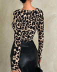 Leopard Scoop Neck Long Sleeve T-Shirt - Little Miss Vanilla