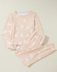 Apricot Christmas Tree Print Loose Fit Two Piece Pajama Set - Little Miss Vanilla