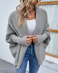 New Loose Knitted Sweater Solid Color Bat Sleeve Large Lapel Cardigan Autumn And Winter Fashion Jacket For Women Clothing - Little Miss Vanilla