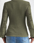 Mock Neck Lace Long Sleeve Top - Little Miss Vanilla