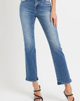 RISEN Full Size Mid Rise Ankle Straight Jeans with Pockets - Little Miss Vanilla