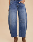 Annie Wear Mid Rise Barrel Leg Jeans with Pockets - Little Miss Vanilla