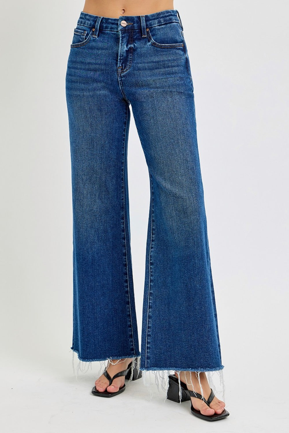 RISEN Tummy Control High Rise Wide Leg Jeans - Little Miss Vanilla